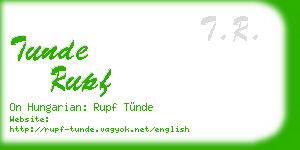 tunde rupf business card